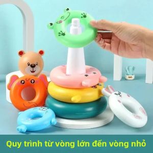 Montessori Giáo Dục Đồ Chơi Cho Bé 0-12 Tháng Tuổi Xếp Hình Kim Tự Tháp Tháp Cốc Xếp Hình Bãi Biển Bể Bơi Bồn Tắm Chơi Cho Trẻ Em Quà Tặng