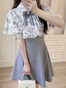 Fashionable Sweet Detachable Two-Piece Set Womens Romper Spring New Style Japanese Style Small Puff Sleeve Short Sleeve