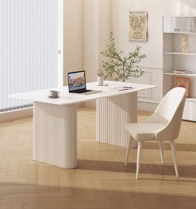Luxurious Minimalist Rock Board Computer Desk for Home Use Simple Design Suitable for Small Apartments Beauty And Aesthetic Consultation Reception Desk