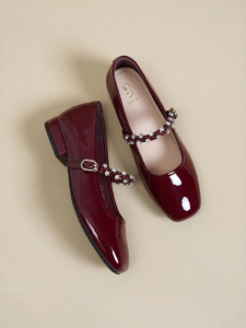 Josiny | Red Wedding Mary Jane Shoes New 2026 Crystal