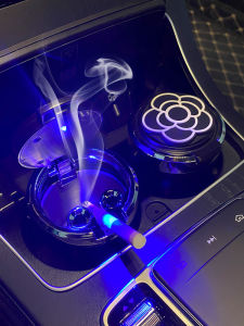 Car Ashtray Stylish in-Car Creativity Camellia Multifunctional Ashtray with Lid Auto Car All Products