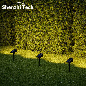 Shenzhi Tech Solar Spot Light – 2-in-1 Ground Stake & Wall Mount 3 Color Modes   Landscape Lighting for Garden Pathway Yard