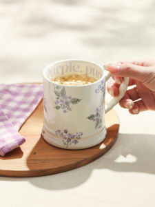 Blue Lotus Home Ceramic High Aesthetic Value Mugs Water Cups with Handle Coffee Cups for Women Home Office Use