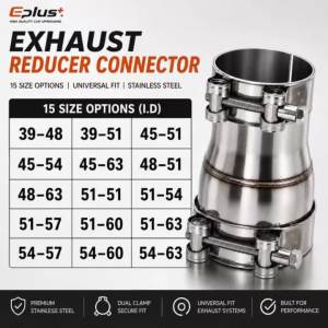 Ống Thép Không Gỉ Đa Năng Bộ Chuyển Đổi Thẳng Bộ Giảm Tốc 39-63mm ID Xe Moto Ống Xả Không Hàn Đầu Nối