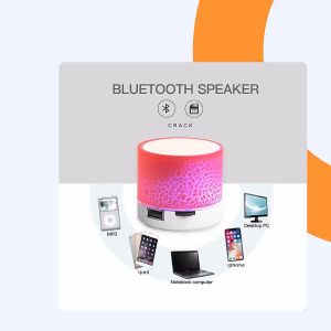 Speaker Portable Bluetooth Mini Super Bass Audio Stereo 520mAh with RGB Light