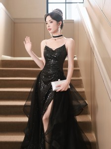 Black High-End Luxury Evening Dress