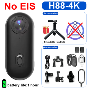 New Outdoor Sport Mini H88Pro Camera 4K HD EIS Stabilization WiFi POV Body Cam Motorcycle Bicycle Pet Vlog Extendable Tripod Gif
