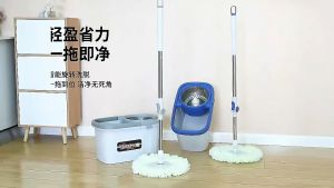 Magic Spinning Mops Bucket Set with 1 Microfiber Mop Head House Cleaning Tools - SG Stocks
