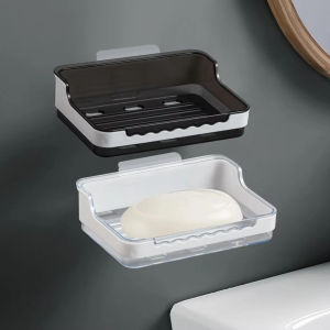 Creative Soap Dish Useful Wall Mounted Soap Sponge Holder Organizer Bathroom Soap Case Box Storage Rack