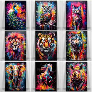 BILIBILI | DIY Oil Painting By Numbers Watercolor Animals Pictures By Numbers Acrylic Kits for Home Decoration Gift