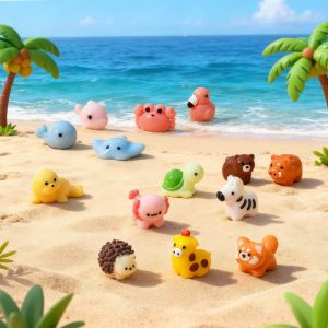 10/20PCS Random Mixed Cute Mini Resin Animal Figurines Micro Landscape Desktop Car Decor DIY Craft Supplies