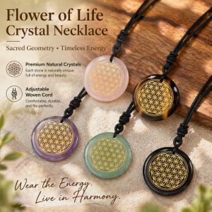 HOT Natural Quartz Amethyst Cube Metatron Flower of Life Pendant Healing Energy Crystal Lapis Lazuli Men Women Jewelry Necklace