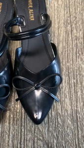 Sepatu Hak Rendah Wanita Terbaru - Model Tali Pita Karet Cewek Kekinian Alina L633-H1Jelly Import