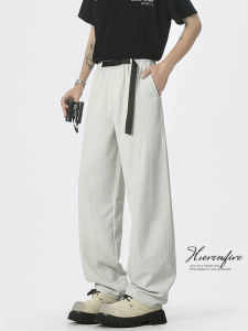 Quần Dài Nam Ice Silk Ống Đứng Rộng Rãi Mùa Hè 2025 Thời Trang Quần Dài Thể Thao Thường Ngày Cho Nam