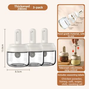 TAILI | Spice Storage Box with Lid and Spoon Glass