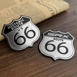 Cadillac SRX Aluminum Alloy 7cm Car Waterproof Badge USA 66 Highway Logo Car Rear Decoration Sticker