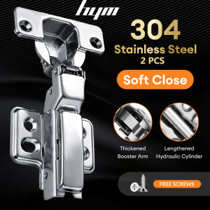 HYM 2PCS SUS304 Concealed Hydraulic Hinges for Cabinet Door Bisagra for Cabinet Soft Close Hinges