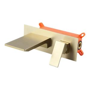 AZOS | Matt Gold Hot & Cold Brass Wall Mounted Faucet