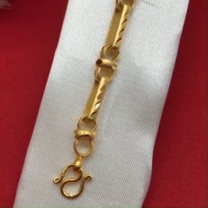 สร้อยข้อมือลายห่วงสลับแท่งตัดลาย เทียบเท่า 1 บาท ชุบทอง เกรดพรีเมี่ยม ความยาว 7 นิ้ว ใส่ออกงานได้ ใส่อาบน้ำได้ งานสวย พร้อมส่ง