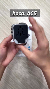 hoco. AC5 เครื่องชาร์จการเดินทางทั่วโลก ติดตั้งระบบชิปอัจฉริยะ สามารถใช้ได้ในหลายประเทศ