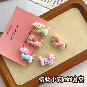 Cute Mini Animal Hair Clips Side Bangs Girl Heart Sweater Dachshund Dog Ear Hair Accessories Sweet Style No Brand