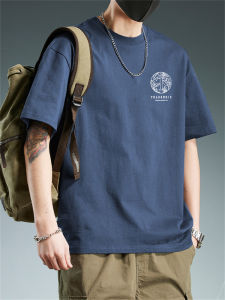 JIANMUJI | Mens Summer Short Sleeve New Style Loose Pure Cotton Trendy T-Shirt