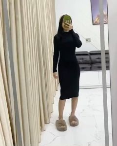 VÁY LEN CỔ CAO 3CM kiểu dáng ôm body chất len mềm mịn dành cho bạn NỮ