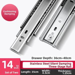 YANU | Damping Buffer Three-Section Drawer Slide Rails For Home Furniture
