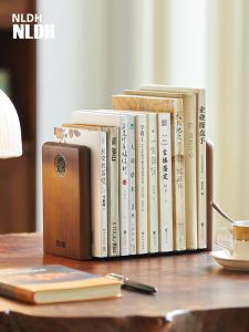 Creative Solid Wood Bookends Shelf Office Study Desktop Storage Student Teacher Gifts Decorations Room Organization Accessories