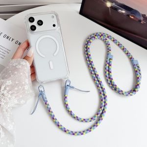 7mm Official Lanyard Magnetic Case For iPhone 17 Pro Max 14 13 15 16 Shockproof Crossbody Neck Cord Strap Acrylic Clear Cover