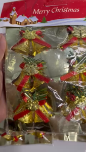 hiasan gantung lonceng twin pohon natal / ornamen dekorasi natal xmas /ornamen lonceng bel double