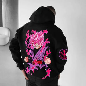 2025 Dragon Ball GOKU Anime Peripheral Printed Hoodie Autumn and Winter Korean Loose Mens and Womens Cotton Sweater