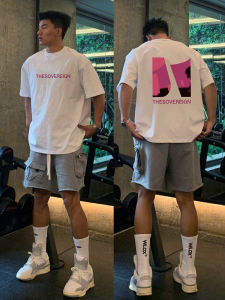 Casual Fashionable Mens T-Shirt Short Sleeve Heavyweight Pure Cotton Summer Top with Irregular Pattern round Neck Design