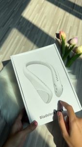 พัดลมคล้องคอ 6000mAh พัดลมระบายความร้อน ชาร์จUSB 3 ระดับ #F60