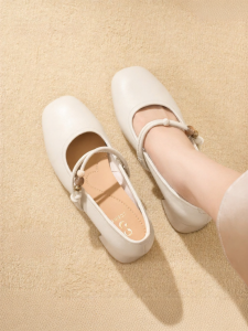 Josiny | Elegant for Dress Mary Jane Style Flat Shoes Beige