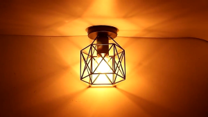 Lampu Gantung Seni Besi Nordic hitam Lampu Gantung Retro Minimalis kamar tidur Restoran Ruang Tamu Cafe Bar teras Lampu Gantung Aesthetic