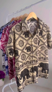 ร้านค้าส่งไว เสื้อฮาวายลายช้าง BamBam /NCT Dream ⛓️ลายโซ่⛓️ผ้าไหมอิตาลี ลายสวย ใส่สบายมาก ราคาเดียวทุกไซส์