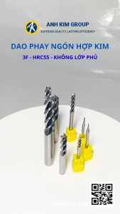 [D8-D12 60L-100L] Dao phay ngón hợp kim 3 me EndMill - CNC Ánh Kim