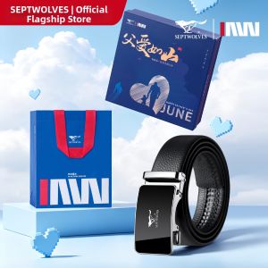 SEPTWOLVES | Mens Genuine Leather Belt Automatic Buckle