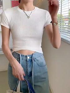 【Buy 1 take 1】 T-shirt round neck BASIC fashion slim fit casual solid color women stop