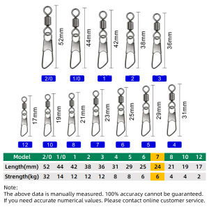 DNDYUJU 100pcs Stainless Steel A-type Pin Brass Fishing Bearing Rolling Swivels Carp Fishing Accessories Fishing Lure Connector