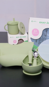 Combo ăn dặm Bé Tự Lập Lumicare - Set 5 món - Xanh dương