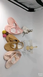 【Ready Stock】【Malaysia Ship】CDWDC Ballet Dance Shoes for Kids Girl/Women Canvas Dancer Flat Shoes Class Practice Shoes