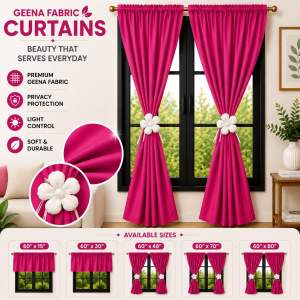 PARES PARES na Kulay ng Kurtina Plain Fuchsia Pink Non Ring Curtain House & School Decoration - Door Window Shelves Board Divider Barrier even in Vehicles can use to cover from sunlight (from small size curtain to big sizes)