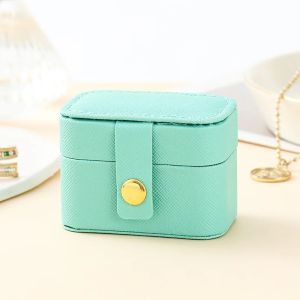 Hộp Đựng Trang Sức Mini Di Động Bằng Da Hộp Đựng Bông Tai Dây Chuyền Nhẫn Nhỏ Hộp Quà Tặng Đơn Giản - Hộp Trưng Bày Và Bảo Quản Trang Sức