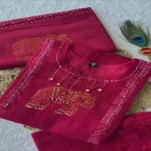 [PRE-ORDER] Size M to 2XL KURTI WITH PANT:- Pure Cotton WITH Real Mirror Hand Work sets_392