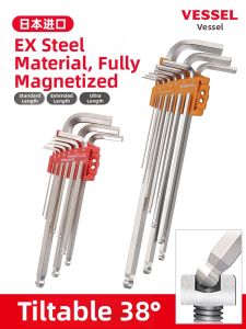 Vessel | Extended Ball Head Hard Magnetic Hex Key Set