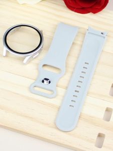Watch Band+Case for Samsung Galaxy Watch 4 5 6 7 40/44mm Soft Silicone Strap Scratch-Resistant Full-Coverage Protective Case