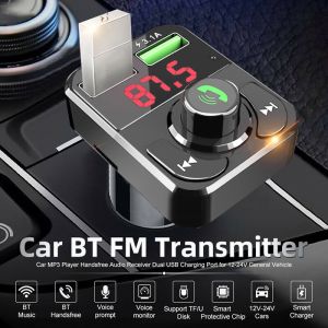 Multifunction Wireless Car MP3 Player Car Charger I Bluetooth Car Radio Kereta Handsfree Dual USB FM Transmitter 3.1A Fast Charge For Phone Smarphone Pad Tablet