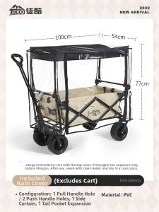 Foldable Sunshade Canopy Waterproof Dustproof Baby Camp Cart